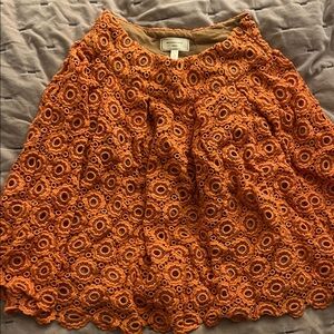 Moulinette Soeurs Vibrant Orange A-Line Skirt